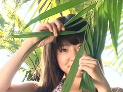 Korean Nudes presents: Slender asian with sexy small tits teases solo outdoors