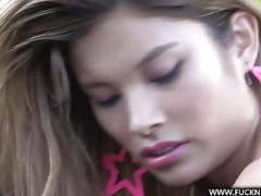Korean Nudes presents: Hot asian chick masturbating in mercedes benz.