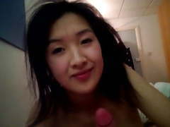 Korean Nudes presents: Asian girl swallows his load
