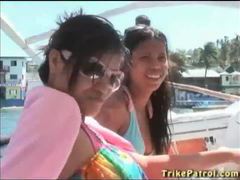 Korean Nudes presents: Thai bikini babes at the beach and on a boat
