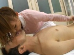 Korean Nudes presents: Kinky asian nurse yuu konishi takes a large dick in her hands